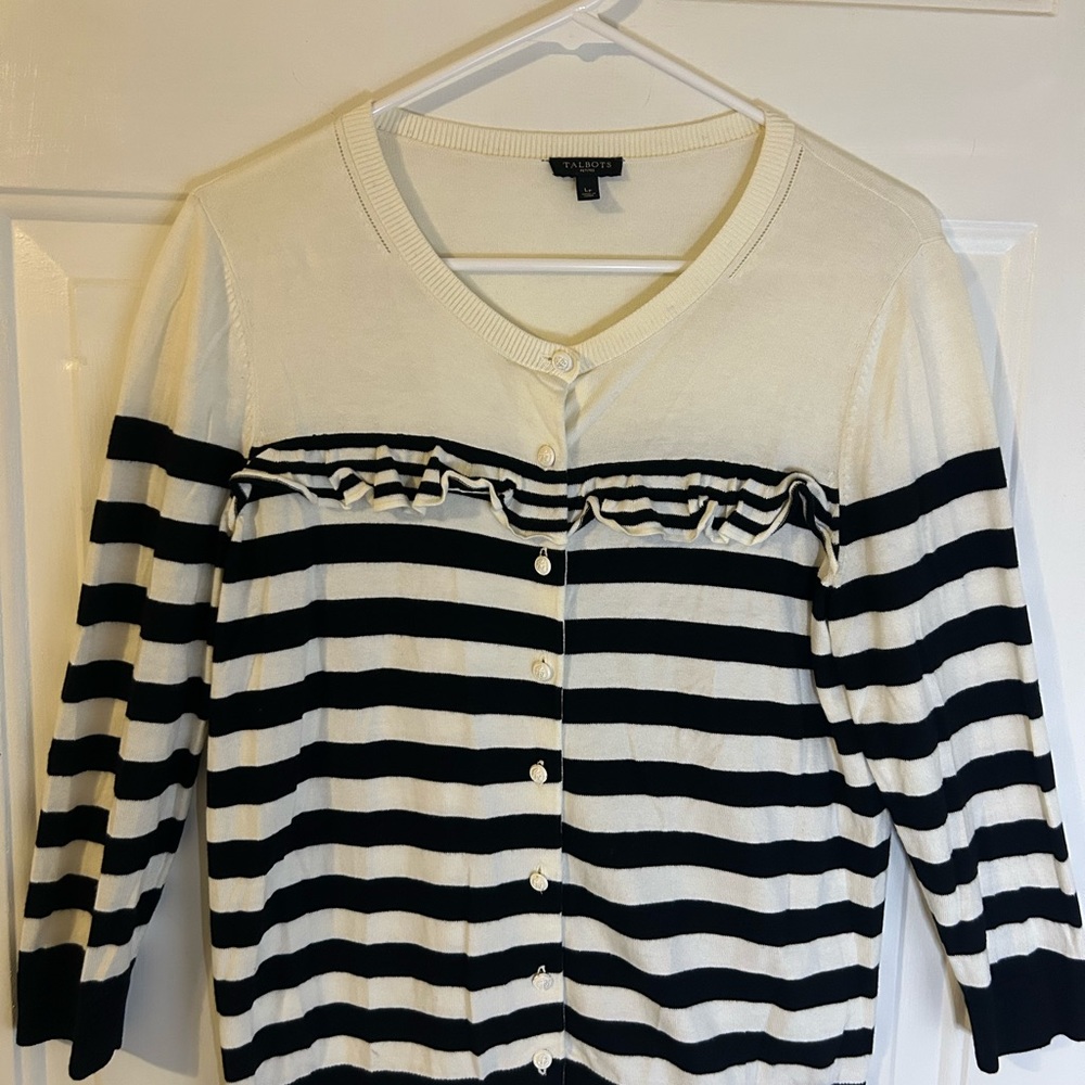 Talbots Ruffled Cardigan - Size L